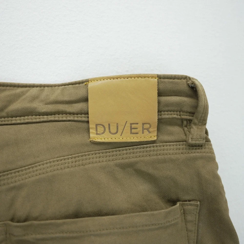 DU/ER No Sweat Pant Mens 36x30 Tobacco Khaki Brown Slim Performance Trousers